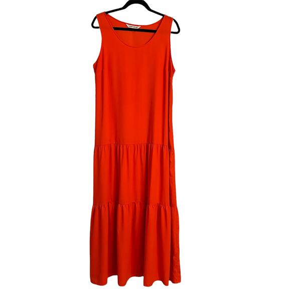Elizabeth and James Sleeveless Coral Orange Red Long Maxi Dress Large - Picture 2 of 10